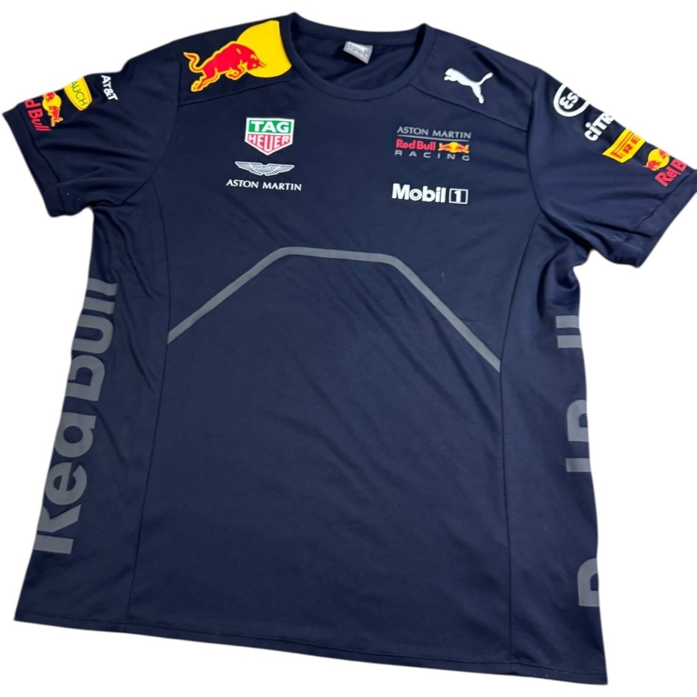 Puma Red Bull Racing F1 Team Shirt Mens XL Navy‎ Mobil 1 TAG Heuer Sponsors